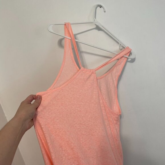 VICTORIA'S SECRET VS Knotted Tank Cover Up / Tunic Top Coral Pink Crochet Sheer - Picture 13 of 16